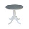 International Concepts Round 30 in Rd Top Pedestal Table, 2 Emily Chairs, White/Heather Gray, 30 in W, 30 in L, 29.1 in H K05-30RT-C617P - alternate 4